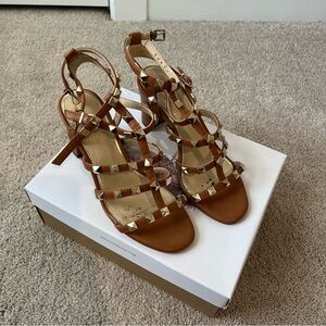 Studded Brown Strappy Sandals